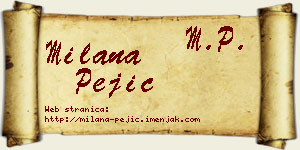 Milana Pejić vizit kartica